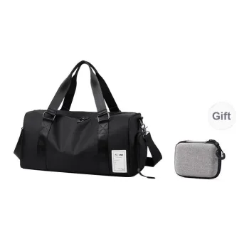 SEPTWOLVES Artificial Leather Gym Bag, Travel Bag, Carry on Bag QPL Tubas Unisex Black