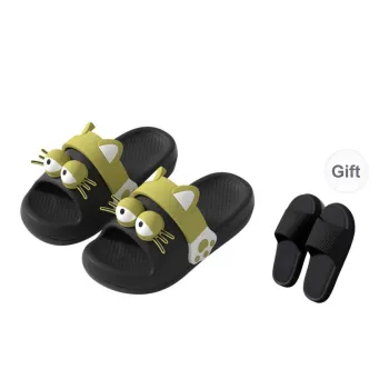 Ming Sheng Cute Kitten Slippers Home Slip Resistant Indoor Squashy And Bouncy Feeling Platform Summer Slippers