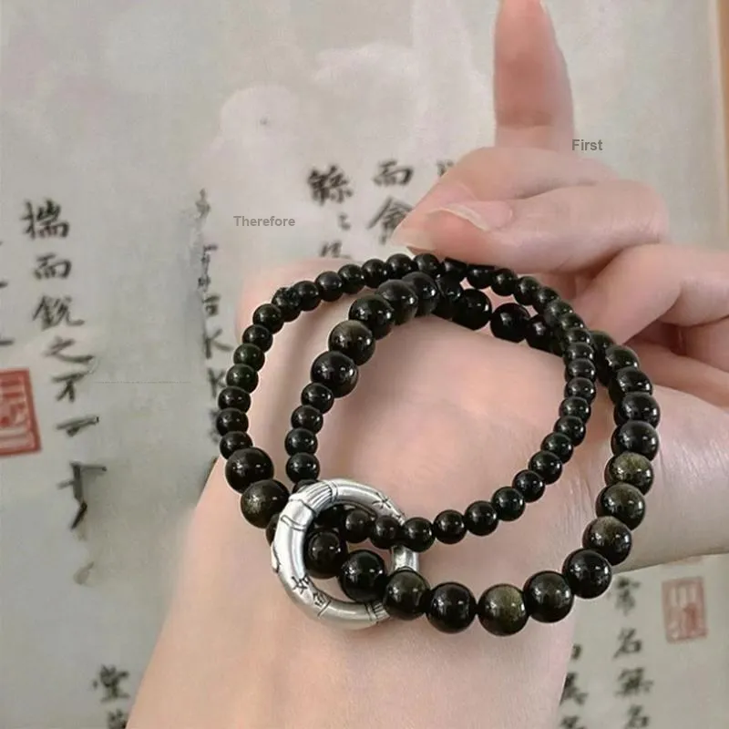 Red All Year Round Obsidian Jade Bracelets Unisex-7