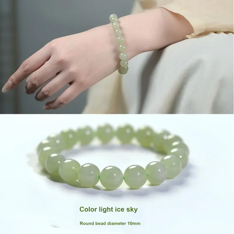 ORTAFFA Hetian Jade Bracelets Pale Greenish White Jade Unisex-14