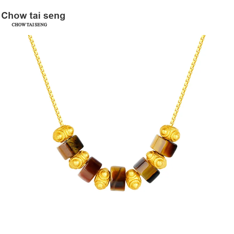 CHOW TAI SENG Tiger's Eye Stone Necklaces Women's-3