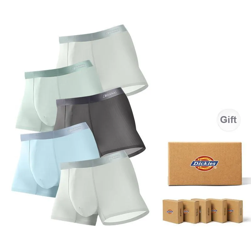 Dickies Underpants Men's Seamless Skin Friendly High Rebound Breathable Four Corner Pants, Box Combo Set-16