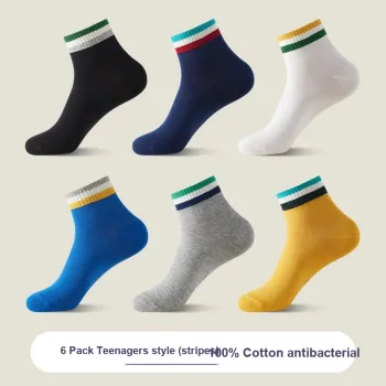 H YXIANG Mid Calf Socks Unisex Box 6 Pack