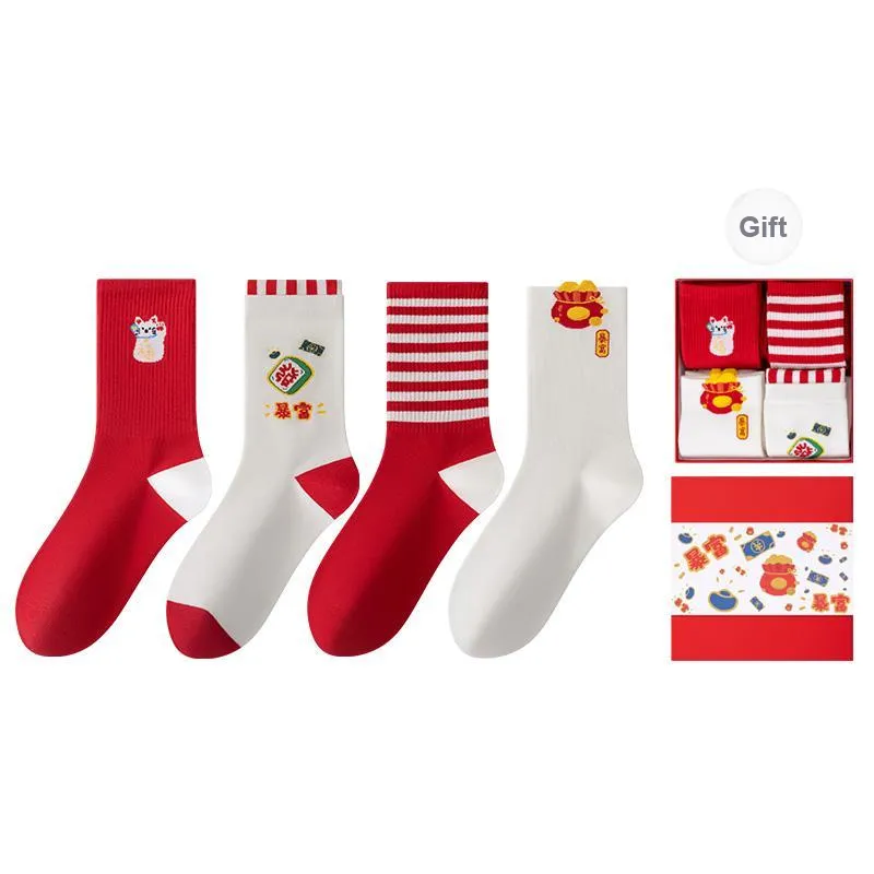 MIIOW Mid Calf Socks Women's Box 4 Pack-15