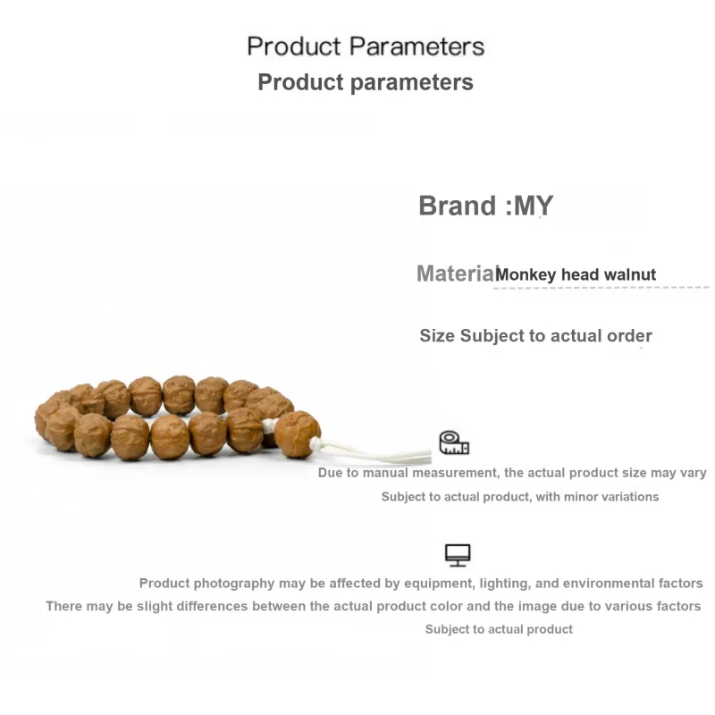 MY Monkey Head Walnut Bracelets Unisex-4