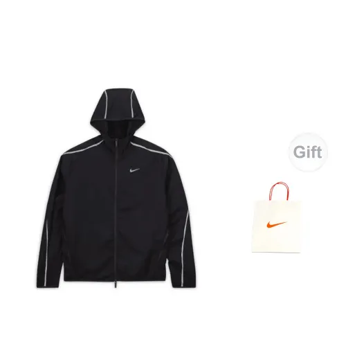 Nike Windbreaker Jackets Unisex Black Gift Bag