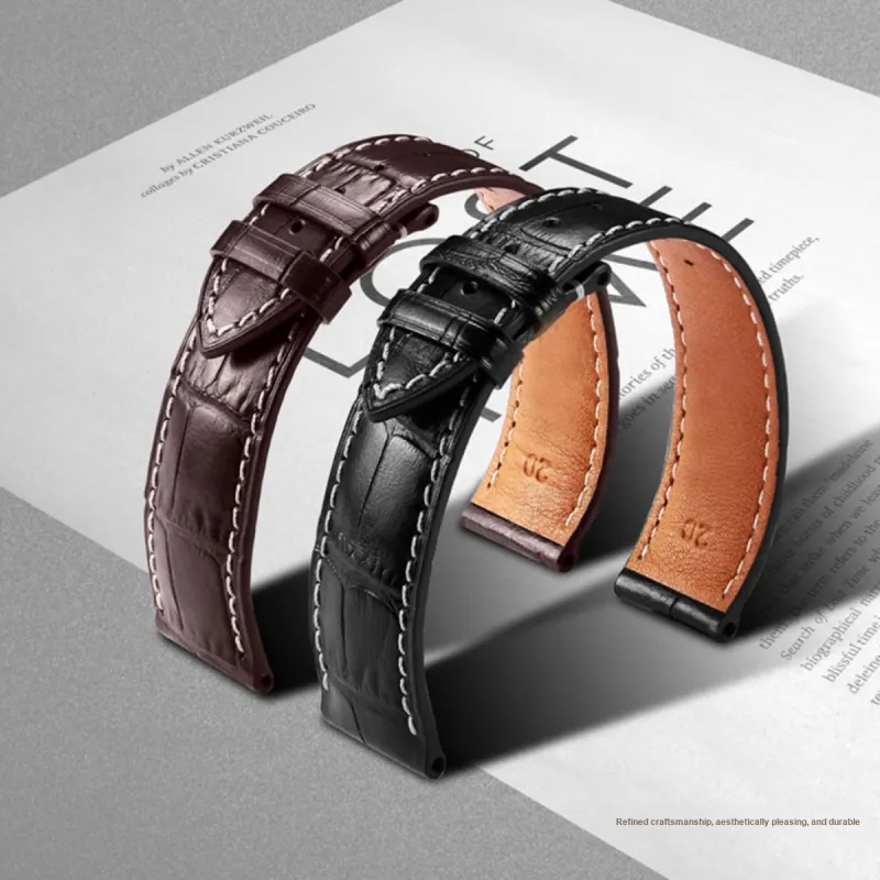 SHIRUI Accessories Longines Compatibility Watch Band 20mm Genuine Leather Material-42