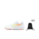 White Orange+Drawstring Shoe Bag
