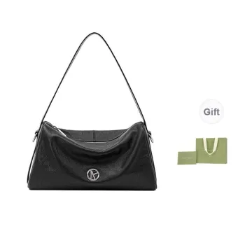 VANESSA HOGAN Cow Leather Crossbody Bag Shoulder Bag Large Size Women's Black