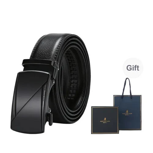 MEXICAN Automatic Buckle Cow Leather Belts Men's Width 3.5cm