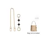 [Gold-Tone]Black Four-Leaf Clover 12+Decorative Chain 40cm