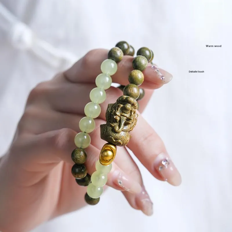 GUMUJIANG Green Sandalwood Bracelets Unisex-2
