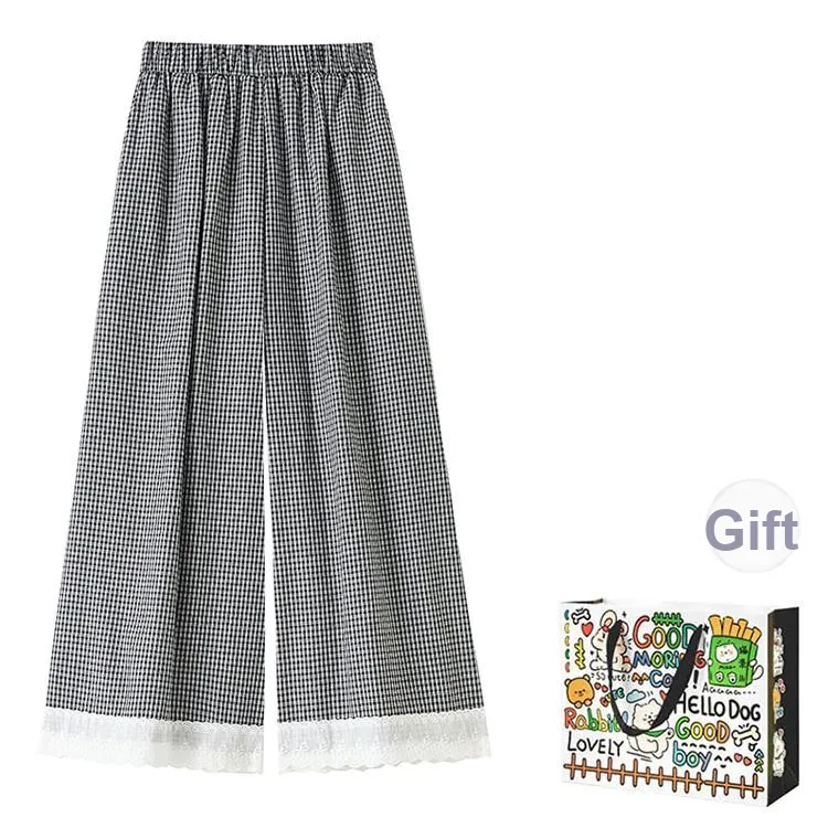 DEDY Casual Pants Women's Plaid-0