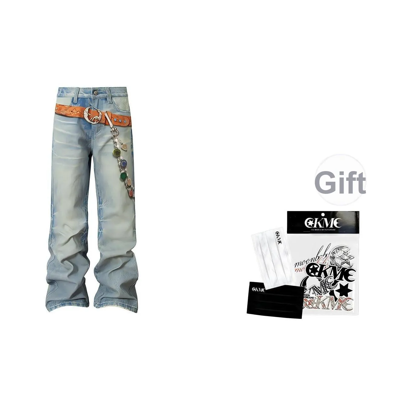 OKME Jeans Unisex Blue