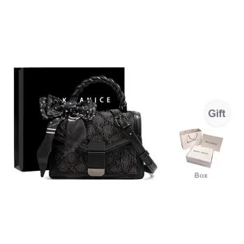 MACKJANICE Polyurethane Synthetic Leather Handbag, Shoulder Bag, Crossbody Bag Regular Women's Black