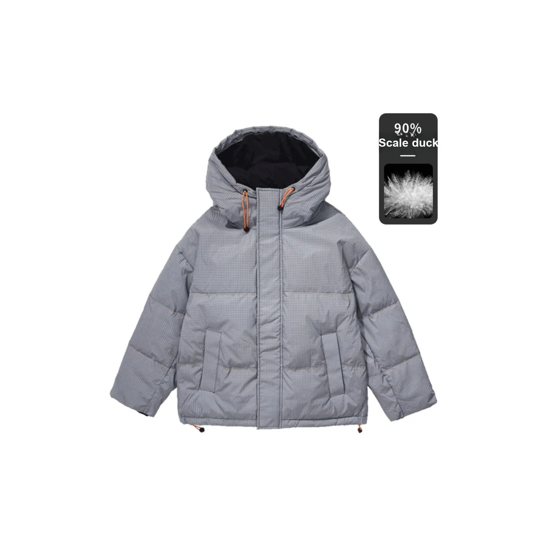 YAYA Пуховик Мужской Клетка Светоотражающий