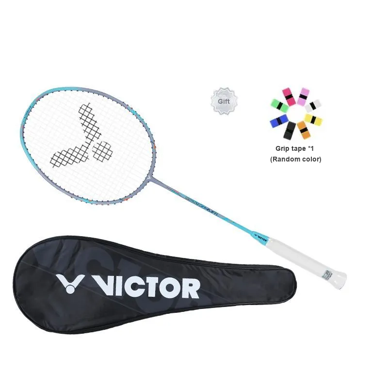 VICTOR Assault TK HMRL Badminton Rackets Offensive Hard Head Entry Level Unisex Single Grip Aqua Blue-0
