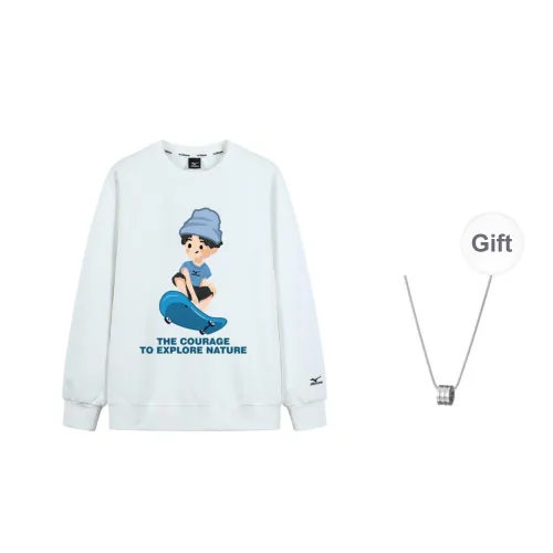 Mizuno Sweatshirt Unisex White Comes With Necklace