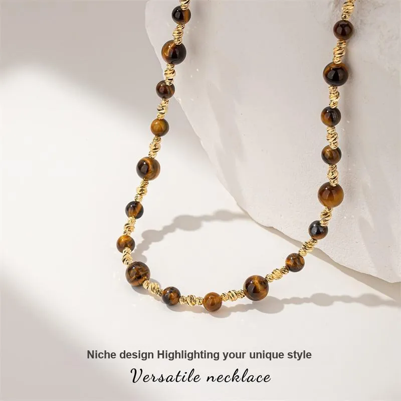 QLADY Tiger's Eye Stone Necklaces Women's-3