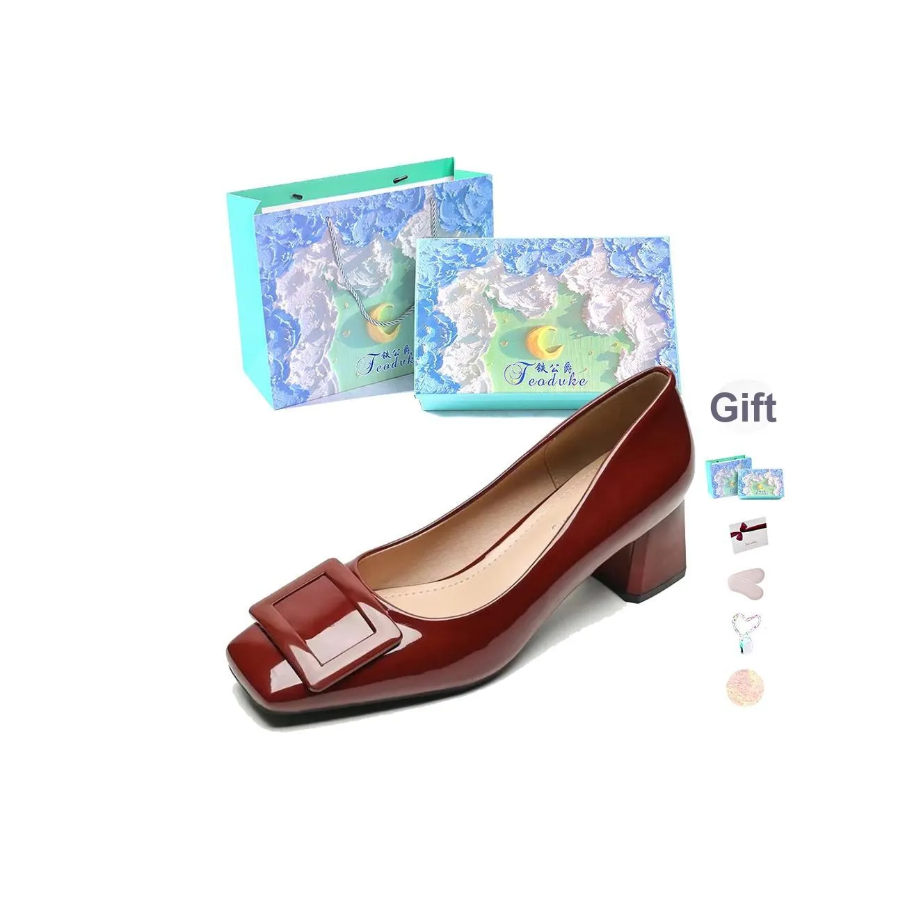 Feo Dvke Грубый каблук Высокие каблуки Женские Набор в подарочной коробке