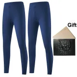 2 Pack (Dark Twilight Blue+Dark Dusk Blue) German Fleece Heating/Antibacterial Comfortable/Seamless Skin-Friendly