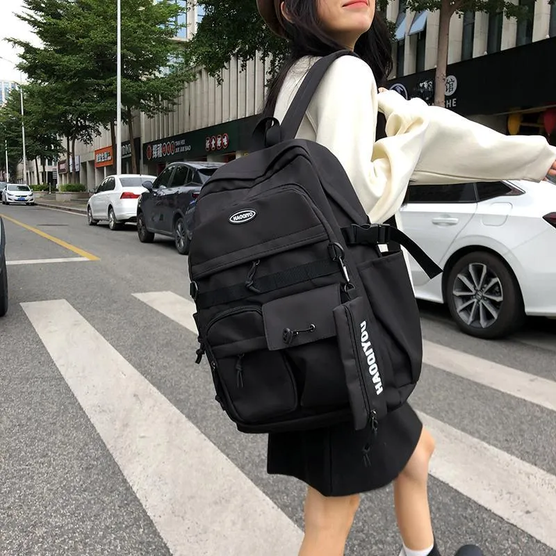 KAMLUI Nylon Backpack Regular Unisex White/Gray/Black/Blue-13