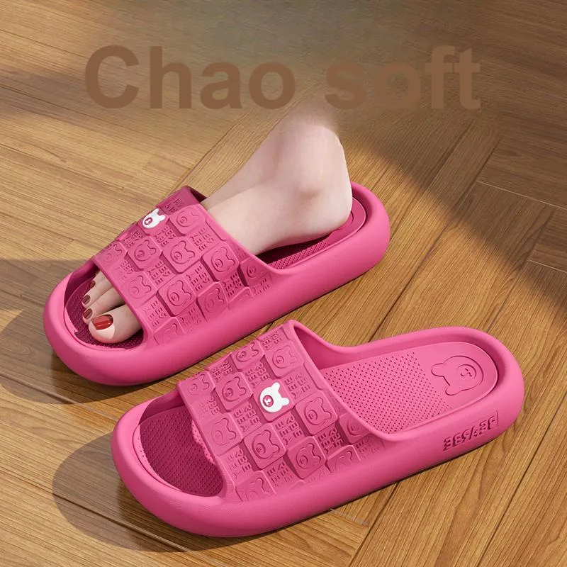 Foot Recreation Summer Indoor Bathing Slip Resistant Squashy And Bouncy Feeling Platform Home Slippers-19