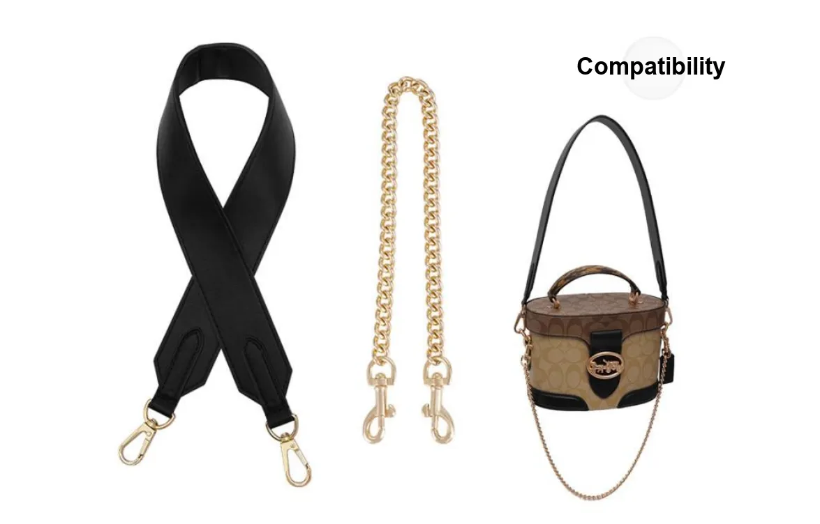 Lan Bao Fan Metal Bag Accessory Liner Women's Black Gold-Tone