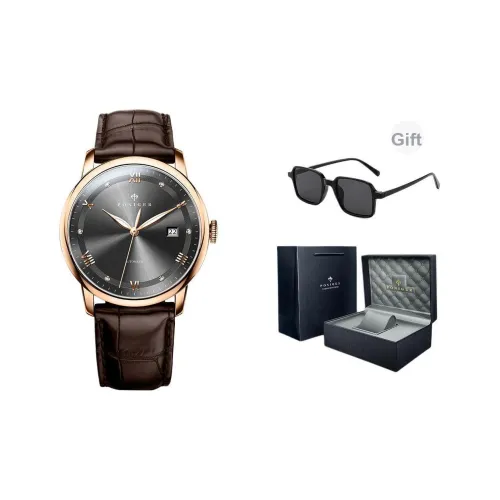 PONIGER Автоматический Механический Механизм Часы Мужские Серый Циферблат