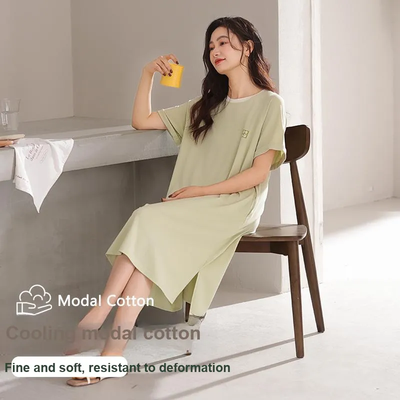 Lan Miao Nightgown Women's Yellow Green-4