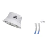 White+White with Blue Cooling Arm Sleeves