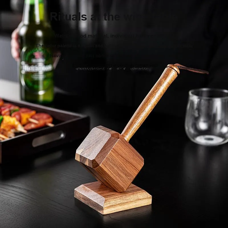 Pu Ware Thor Hammer, Walnut Wood Bottle Opener, Creative Premium Individual Beer Opener-2