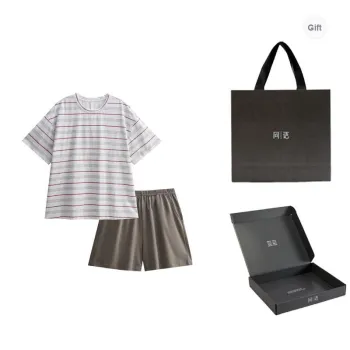 Same Language Pajama Gift Box Women's Pale Snow White · Linen Brown · With Pattern