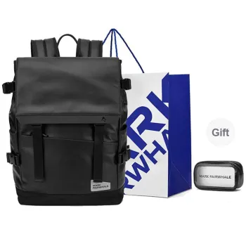 FAIRWHALE Wind Style Collection Fabric Lightweight Laptop Backpack Regular Men's Black