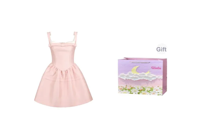 KUNZHUDAXIANG Fashion Slip Dress Women's Romantic Cherry Blossom Pink Shades-6
