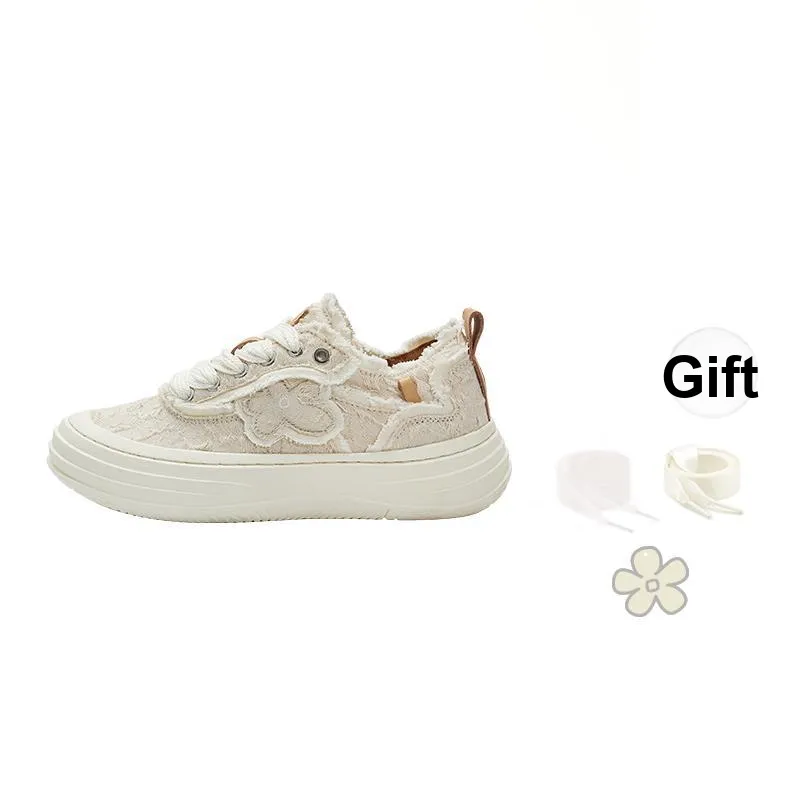 WE FLOWER Low Top Skateboard Shoes Unisex Pearl White-0