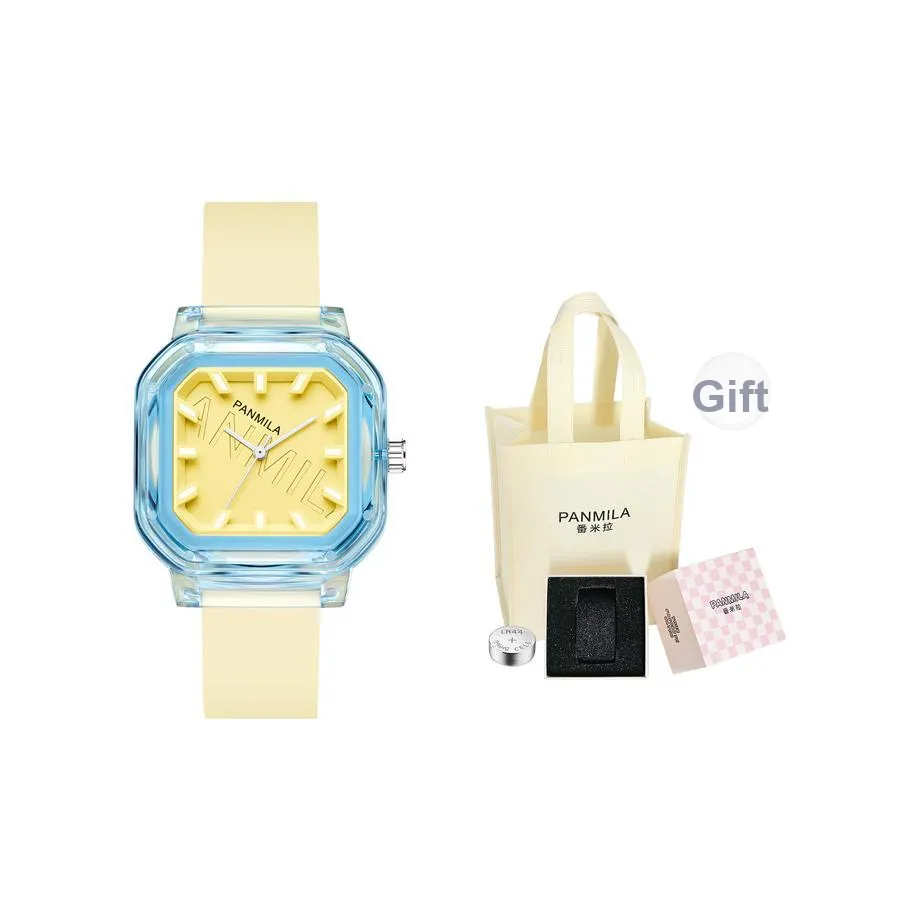 Fanmilla Кварцевый механизм силиконовый ремешок женские часы желтый циферблат