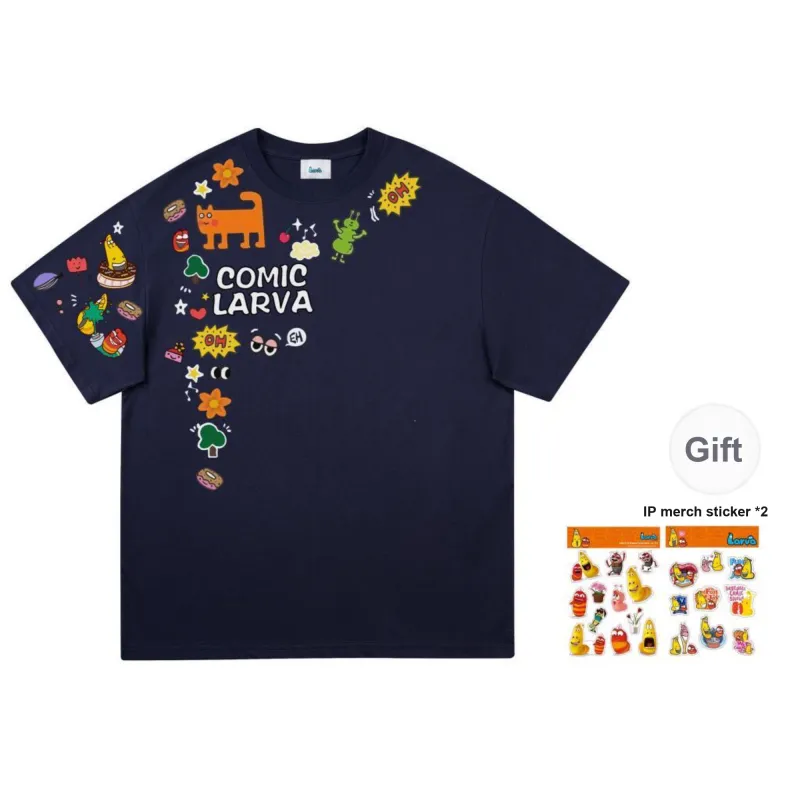 COMIC LARVA T Shirts Unisex-12