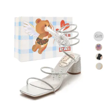 NTOZE Roman Sandals Women's Silver Gift Box Set