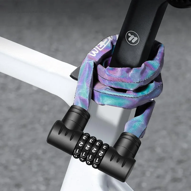 WEST BIKING Bicycle Locks Zinc Alloy, Steel Chain, Nylon Anti Pick, Waterproof, And Rust Proof Chain Lock-11