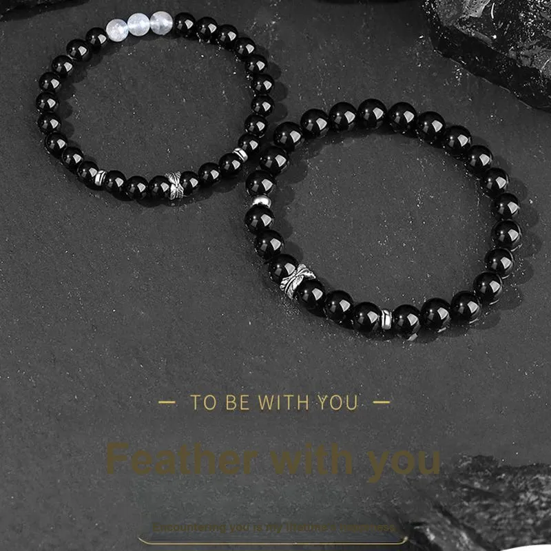 Strange Snow Obsidian Jade Bracelets Unisex-1