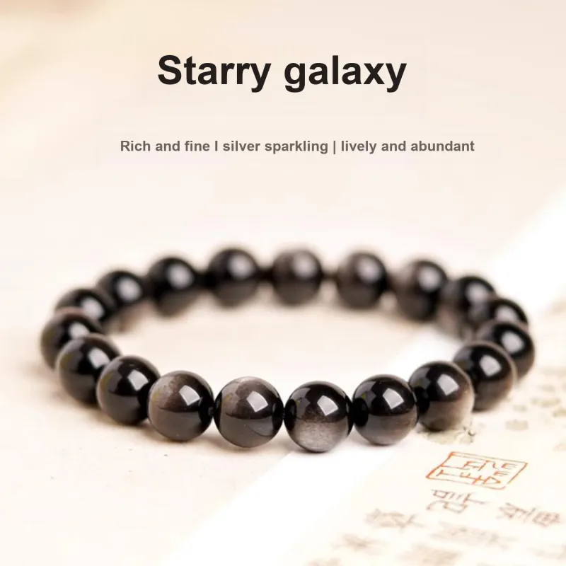 EADDA JEWELRY Natural Obsidian Bracelets Unisex-1