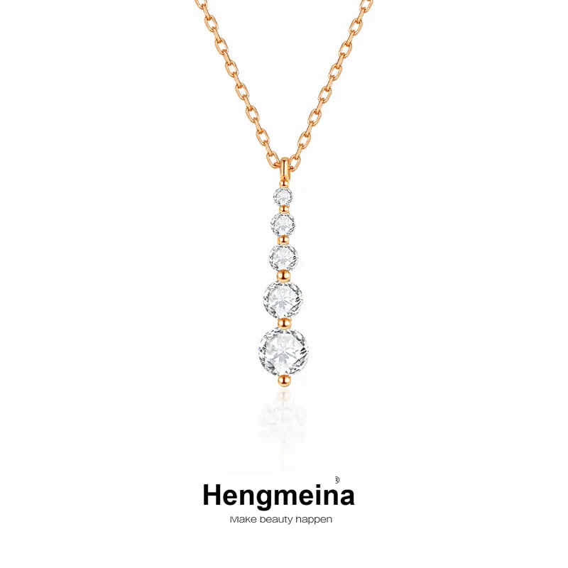 HENGMEINA 925 Sterling Silver Moissanite Necklaces Women's-1