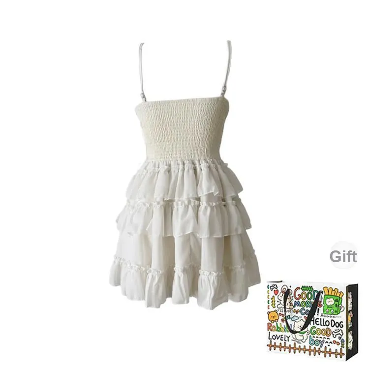 OURUOKE Slip Dresses Women's Cream White Gift Bag Style-1