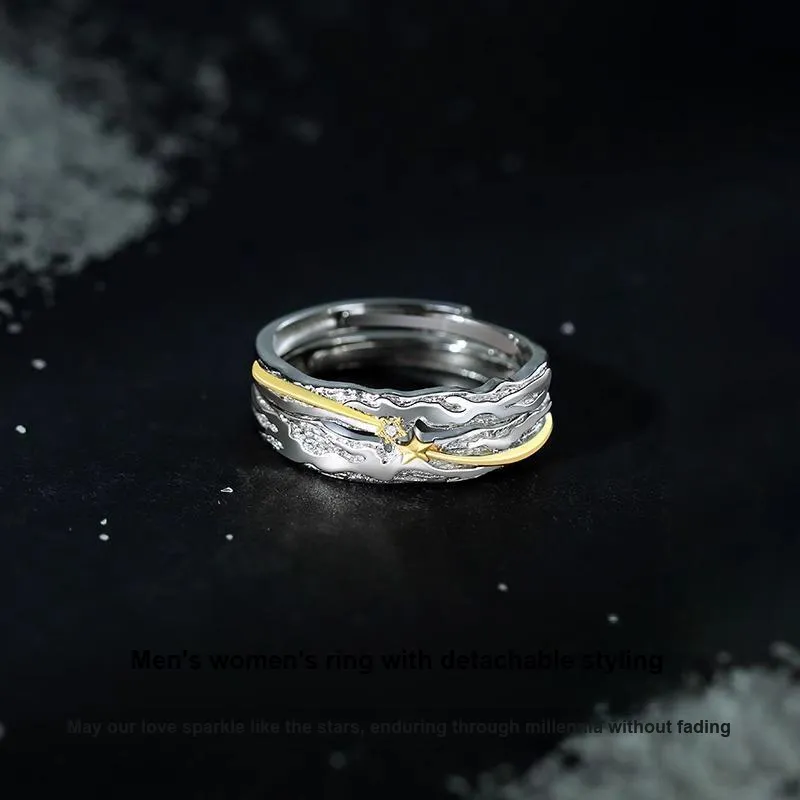 MAGICPOLE 925 Sterling Silver With Zircon Rings Unisex Silver-2