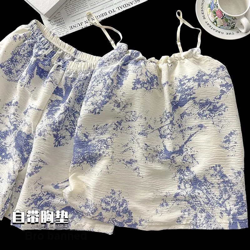 Maultiay Pajama Set Women's Blue-5