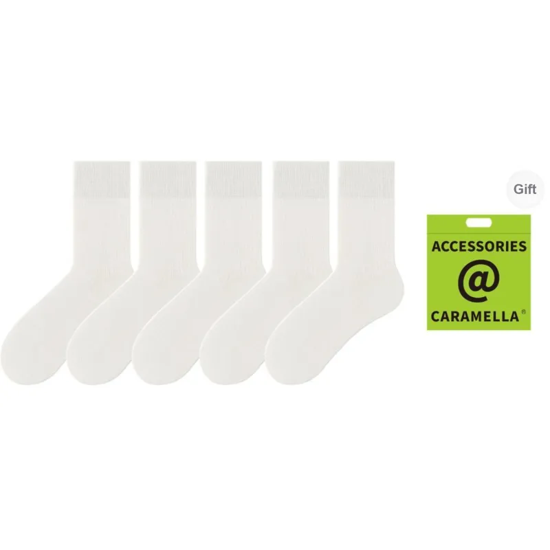 Caramella Mid-Calf Socks Unisex 5 Pack-0
