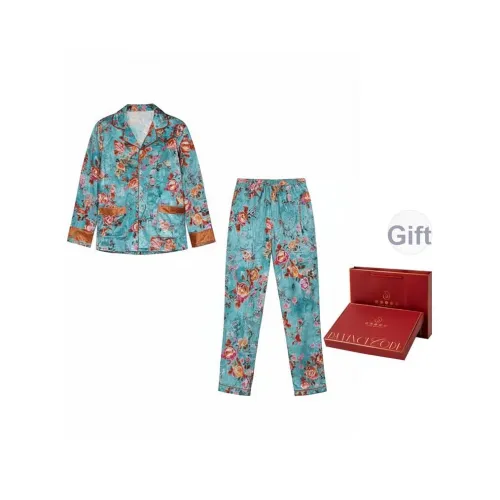 DAFENQIMIMA Зеленый Пион Женские Пижамные Комплекты