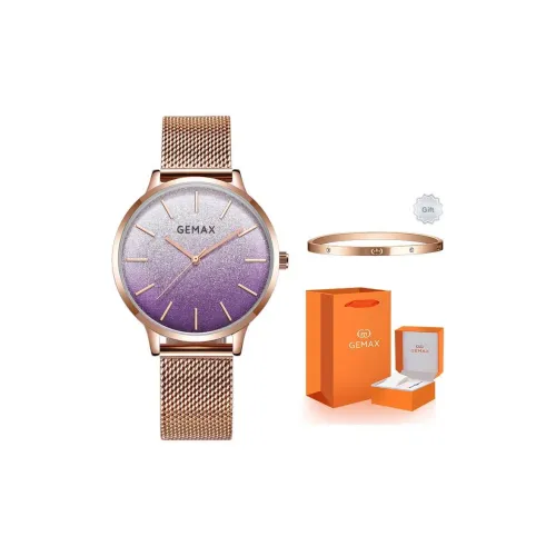 GEMAX Наручные часы Кварцевый механизм Ремешок из нержавеющей стали Женские часы Фиолетовый циферблат часов