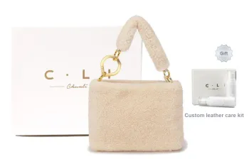 C.LI Wool Handbag, Crossbody Bag, Shoulder Bag For Women's Regular Women's Gingerbread Brown/Tranquil White